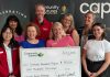 Community Futures Peterborough has announced the 10 recipients of the 2025 Community Advancement Program (CAP), a non-repayable funding program that supports projects that foster economic stability, investment, and employment across the city of Peterborough and Peterborough County. Pictured left to right, front and back, are Michelle Nguyen of the New Canadians Centre, Carrie Truman of Kawartha-Haliburton Children's Foundation, Sarah Budd of Peterborough County, Abigail Keenan of Community Futures Peterborough, Ria Nicholson of Junior Achievement Northern and Eastern Ontario, Andy Cragg of New Canadians Centre, Lindy Finlan of 4th Line Theatre, and Devon Girard of Community Futures Peterborough. (Photo: Community Futures Peterborough)