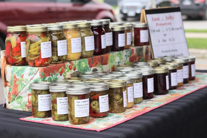 A small locally owned business in the Township of Selwyn, The Jam Cupboard is a weekly vendor at the Lakefield Farmers' Market, which runs every Thursday behind the Lakefield-Smith Community Centre from 9 a.m. to 1 p.m. An example of the circular economy promoted at the market through vendor partnerships, The Jam Cupboard sources berries from vendor McLean's Berry Farm in Lakefield and vendor Buns and Sweets in Bridgenorth purchases products from The Jam Cupboard to use in their baked goods. (Photo courtesy of Lakefield Farmers' Market)