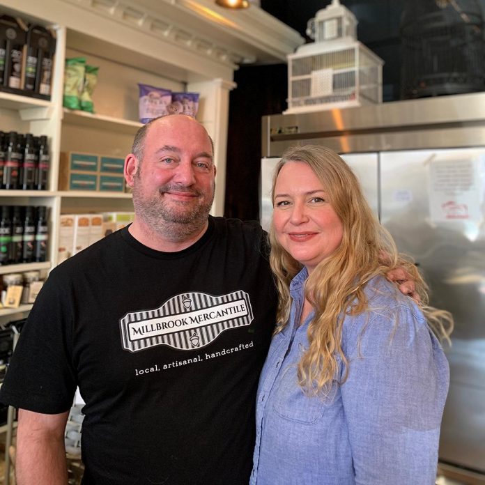 Wife-and-husband Bernadette MacNeil and Lance Nachoff brought decades of hospitality and culinary experience when they opened Millbrook Mercantile in the Township of Cavan Monaghan in 2019.  Lance sits on the board of directors for the Millbrook and Cavan Historical Society and on the advisory committee for the Millbrook Valley Trails, and has been heavily involved with the Millbrook BIA. Millbrook Mercantile is a 2025 season sponsor for 4th Line Theatre and donates to the Millbrook Food Bank. (Photo courtesy of Millbrook Mercantile) 