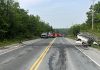The scene of a serious multi-vehicle collison on County Road 36 between Edwina Drive and County Road 507 in Trent Lakes on June 6, 2025. (Photo: Peterborough County OPP)