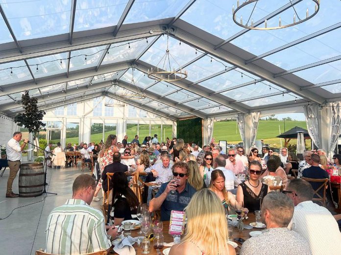 Around 140 guests attended the "HomeGrown: A Habitat Vineyard Party Fundraiser" for Humanity Peterborough & Kawartha Region (Habitat PKR) on June 7, 2025 at Rolling Grape Vineyards in Bailieboro. (Photo courtesy of Habitat PKR)