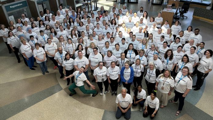 Team members of Ross Memorial Hospital (RMH) and the RMH Foundation gathered in the Lindsay hospital's main lobby in support of the $25-million "We Are The Ross" capital campaign, which was officially launched on June 19, 2025. (Photo: RMH Foundation) Team members of Ross Memorial Hospital (RMH) and the RMH Foundation gathered in the Lindsay hospital's main lobby in support of the $25-million "We Are The Ross" capital campaign, which was officially launched on June 19, 2025. (Photo: RMH Foundation)