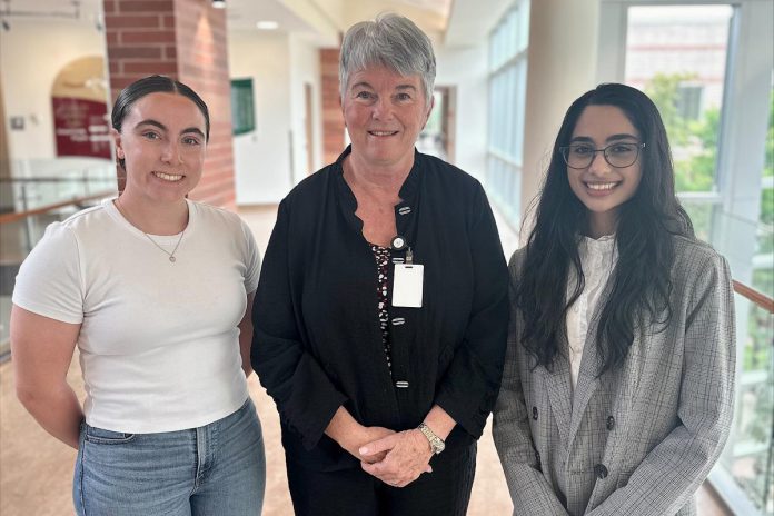 Cobourg post-secondary students Reagan Lalande (left) and Aishwarya Rajesh Krishnan (right) with Northumberland Hills Hospital's board chair Cyndi Gilmer following the presentation of their Health Professions Scholarship awards on June 5, 2025. Each student has received $1,500 towards their healthcare education. (Photo: Northumberland Hills Hospital) Cobourg post-secondary students Reagan Lalande (left) and Aishwarya Rajesh Krishnan (right) with Northumberland Hills Hospital's board chair Cyndi Gilmer following the presentation of their Health Professions Scholarship awards on June 5, 2025. Each student has received $1,500 towards their healthcare education. (Photo: Northumberland Hills Hospital)