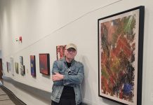 An abstract painter and musician, Lakefield's David Goyette is well known in Peterborough for his community support, philanthropy, and tireless promotion of the arts. Goyette is the sole finalist for the Peterborough Arts Awards' Arts Champion award, which recognizes a person who has consistently provided outstanding support and encouragement for the development of the arts in Peterborough through philanthropy, volunteerism, or the development of partnerships and collaborations. The winner of the $2,000 award gives it to a local not-for-profit professional arts organization. (Photo: Victoria Pearce)