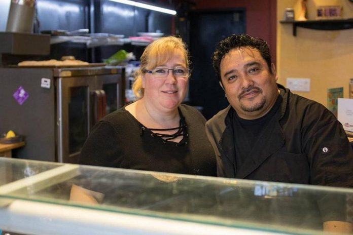 Kelly and Martin Carbajal, owners of La Mesita Restaurante in downtown Peterborough, have been vendors at local farmers' markets, including the Peterborough Farmers' Market, since 2010. Chef Martin suggests it has become more than just a source of revenue for the business, but has allowed them to make strong connections and be a part of a vibrant community. (Photo courtesy of Martin Carbajal)