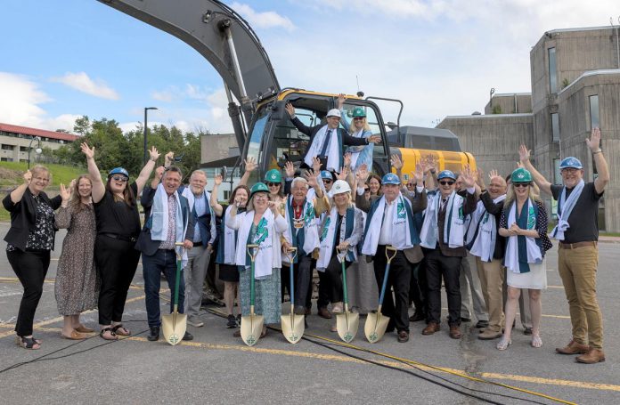 Representatives from Trent University along with the development team at a groundbreaking ceremony on June 19, 2025 for Gidigaa Migizi College and New Otonabee College Residence, the university's largest campus infrastructure project since the university was founded in 1964. (Photo courtesy of Trent University)