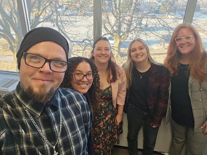 The team at Youth Wellness Hub Ontario Northumberland (YWHO Northumberland) includes, from left to right, Chad Valyear (Peer Support), Alexis Forde (Care Coordinator), Jennifer Pendergast (Project Manager), Carissa Parsons (Mental Health / Substance Use Counsellor), Alex Crosier (Intake / Youth Facilitator), and (not pictured) Sam Rockbrune (Executive Director of Rebound Child & Youth Services). A virtual platform is now available to provide youth aged 12 to 25 in Northumberland County with free low-barrier mental health and peer support services, with YWHO Northumberland's physical headquarters under development at 15 Cavan Street in Port Hope. (Photo: Chad Valyear) The team at Youth Wellness Hub Ontario Northumberland (YWHO Northumberland) includes, from left to right, Chad Valyear (Peer Support), Alexis Forde (Care Coordinator), Jennifer Pendergast (Project Manager), Carissa Parsons (Mental Health / Substance Use Counsellor), Alex Crosier (Intake / Youth Facilitator), and (not pictured) Sam Rockbrune (Executive Director of Rebound Child & Youth Services). A virtual platform is now available to provide youth aged 12 to 25 in Northumberland County with free low-barrier mental health and peer support services, with YWHO Northumberland's physical headquarters under development at 15 Cavan Street in Port Hope. (Photo: Chad Valyear)
