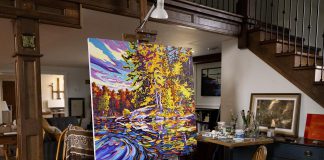 A work by visual artist Paul Nabuurs in his home studio, a recently renovated church building at 1580 English Line North in Douro-Dummer north of Warsaw. Nabuurs' studio is Tour Stop 34 of the 41st annual Kawartha Autumn Studio Tour presented by the Art Gallery of Peterborough and taking place across Peterborough and the Kawarthas on September 27 and 28, 2025. (Photo: Zach Ward)