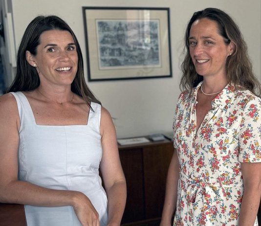 Peterborough MP Emma Harrison with Anna Gainey, Canada's secretary of state for children and youth, during a visit on July 17, 2025. The MP for the Montreal area riding of Notre-Dame-de-Grâce-Westmount where she was raised is one of four children born to Peterborough native and former Montreal Canadiens great Bob Gainey and his wife Cathy. (Photo: Office of Anna Gainey)