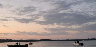 Kawartha Lakes Ontario Provincial Police (OPP) searching Balsam Lake in Kawartha Lakes after a man fell out of a canoe the evening of July 29, 2025. The following day, police recovered the body of a 75-year-old North York man from the lake. (Photo: Kawartha Lakes OPP)