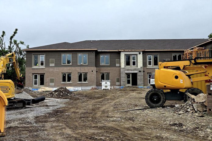 The City of Kawartha Lakes will use the $1,442,307 in funding through the province's "Building Faster Fund" for an affordable housing project currently under construction at 106 Murray Street in Fenelon Falls. The two-storey, 30-unit wood-frame building will include 16 one-bedroom units (four of which are barrier free), 12 two-bedroom units, and two three-bedroom units. The building will also feature a laundry room, a common area with a kitchen and service areas, and parking. (Photo: City of Kawartha Lakes)