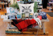 Beyond the Buckhorn-branded clothing and merchandise available at her home décor and gift store Style Your Nest in Buckhorn, owner Jamie Stephenson supports the local and Canadian economy by stocking products from local makers and Canadian brands, or acquiring products sourced through Canadian distributors. The seasonal retail location with a 24/7 online store also invests a portion of pottery sales back into the community every month by donating it to various local charities and organizations. (Photo: Stef Pollari Studios)