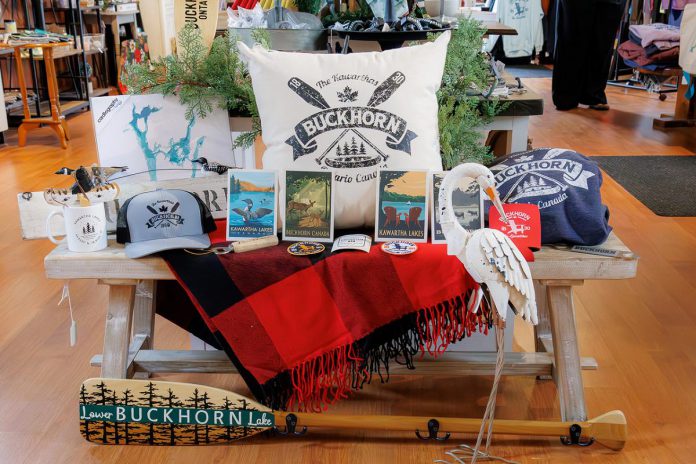 Beyond the Buckhorn-branded clothing and merchandise available at her home décor and gift store Style Your Nest in Buckhorn, owner Jamie Stephenson supports the local and Canadian economy by stocking products from local makers and Canadian brands, or acquiring products sourced through Canadian distributors. The seasonal retail location with a 24/7 online store also invests a portion of pottery sales back into the community every month by donating it to various local charities and organizations. (Photo: Stef Pollari Studios) Beyond the Buckhorn-branded clothing and merchandise available at her home décor and gift store Style Your Nest in Buckhorn, owner Jamie Stephenson supports the local and Canadian economy by stocking products from local makers and Canadian brands, or acquiring products sourced through Canadian distributors. The seasonal retail location with a 24/7 online store also invests a portion of pottery sales back into the community every month by donating it to various local charities and organizations. (Photo: Stef Pollari Studios)