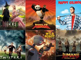 The lineup for the Movies at the Park free outdoor movie series, running every Tuesday evening from July 8 to August 12 at Quaker Foods City Square in downtown Peterborough. The series is presented by the Peterborough Downtown Business Improvement Area (DBIA) with sponsorship by the City of Peterborough and local businesses. (kawarthaNOW collage)
