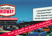 YMCA Northumberland is getting ready for "Encore at the Midway," a fundraiser at the historic Midway Drive-In Theatre near Port Hope, which runs on September 5 and 6, 2025. Residents can vote now for the four movies to be shown at the 2141 Theatre Road South venue, which closed in 2023 and is reopening for this special event. (Graphic: YMCA Northumberland)