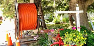 Work is underway to the install the infrastructure needed for faster internet connectivity in the Municipality of Brighton. (Photo: Natalie Hamilton / kawarthaNOW)