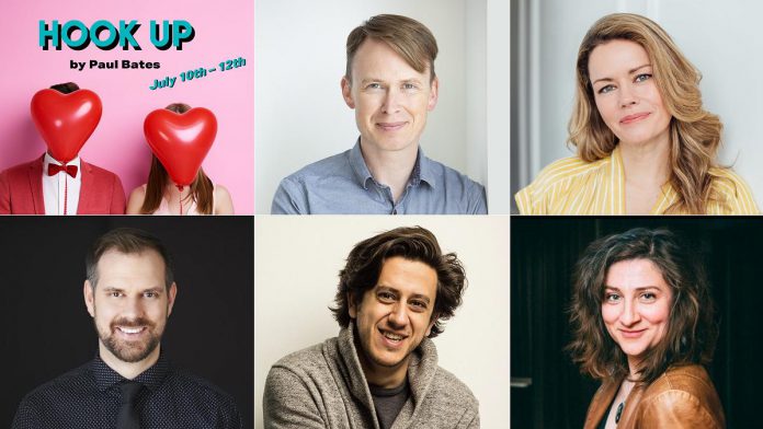 "Hookup" at Globus Theatre in Bobcaygeon from July 10 to 12, 2025 features improv performers (left to right, top and bottom) Paul Bates, Christy Bruce, Alastair Forbes, Kris Siddiqi, and Aurora Browne. (kawarthaNOW collage of supplied photos) "Hookup" at Globus Theatre in Bobcaygeon from July 10 to 12, 2025 features improv performers (left to right, top and bottom) Paul Bates, Christy Bruce, Alastair Forbes, Kris Siddiqi, and Aurora Browne. (kawarthaNOW collage of supplied photos)