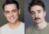 Jack Copland and Calvin Rea star in dual roles as two competing comic double acts in Globus Theatre's production of "The Comeback" by Ben Ashenden and Alex Owen, a U.K. comedy writing and acting duo. The Canadian premiere of the hit comedy runs for 11 performances in Bobcaygeon from July 30 to August 9, 2025. (kawarthaNOW collage of supplied photos)