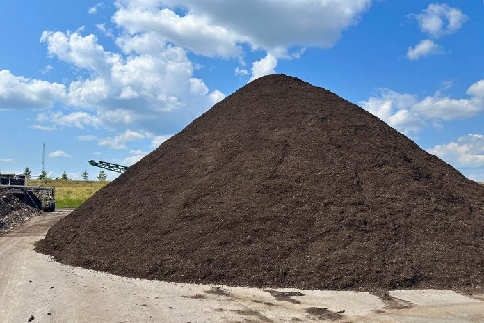 In the first five months of 2025 alone, the City of Peterborough's organics program has diverted almost 600 tons of organic waste from the landfill. Finished compost produced at the Peterborough Organics Facility, which meets the highest quality standard, is now available for purchase at the Bensfort Road landfill site and at GreenUP's Ecology Park. (Photo: Barry Campbell / City of Peterborough) In the first five months of 2025 alone, the City of Peterborough's organics program has diverted almost 600 tons of organic waste from the landfill. Finished compost produced at the Peterborough Organics Facility, which meets the highest quality standard, is now available for purchase at the Bensfort Road landfill site and at GreenUP's Ecology Park. (Photo: Barry Campbell / City of Peterborough)