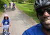 Trent Health in Motion co-owners Michael Williams and Reanna Montopoli cycling with their family and colleagues during a cycling event in June. The Peterborough health and wellness clinic has sponsored the GreenUP 2025 Summer Ride Club's grand prize with a $500 gift card to any local bike shop. (Photo: Micheal Williams / Trent Health in Motion)
