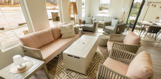 The three-piece Lineas sofa and club chairs from Vancouver-based and family-owned Ratana are among the outdoor furniture that will be on sale up to 75 per cent off during Shop The Lake's Warehouse Clearance Sale. Running from August 8 to 10, 2025, the largest sale of the Peterborough retailer's season includes outdoor furniture and umbrellas as well and boutique décor like candles, barware, tableware, cushions, and more. (Photo: Shop The Lake)