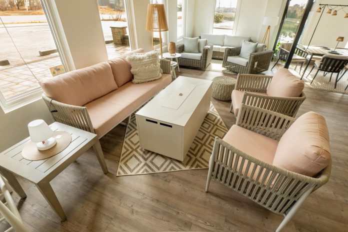 The three-piece Lineas sofa and club chairs from Vancouver-based and family-owned Ratana are among the outdoor furniture that will be on sale up to 75 per cent off during Shop The Lake's Warehouse Clearance Sale. Running from August 8 to 10, 2025, the largest sale of the Peterborough retailer's season includes outdoor furniture and umbrellas as well and boutique décor like candles, barware, tableware, cushions, and more. (Photo: Shop The Lake) The three-piece Lineas sofa and club chairs from Vancouver-based and family-owned Ratana are among the outdoor furniture that will be on sale up to 75 per cent off during Shop The Lake's Warehouse Clearance Sale. Running from August 8 to 10, 2025, the largest sale of the Peterborough retailer's season includes outdoor furniture and umbrellas as well and boutique décor like candles, barware, tableware, cushions, and more. (Photo: Shop The Lake)