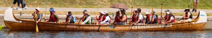 The Canadian Canoe Museum offered a special paddling experience in a traditional Voyageur canoe for the seventh annual Lock & Paddle event at the Peterborough Lift Lock on July 19, 2025. (Photo: Sean Bruce)