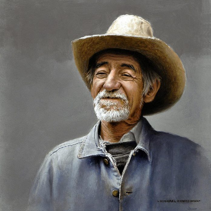 "Luis" (oil on birch) by Michael Dumas. Fans of the Buckhorn wildlife artist might be surprised to know that he has done portraits throughout his career. Some of these, as well as pieces focused on places and things, will be on display during his solo exhibition "Of Light and Life" running at the Agnes Jamieson Gallery in Minden from July 17 to September 13, 2025. (Photo courtesy of Michael Dumas)
