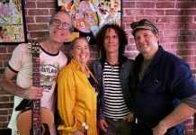 Ottawa indie folk-pop band Tin Constellations (Brent Smith, Rob Snasdell-Taylor, Andrew Robertson, and Christine Graves) performs at Jethro's Bar & Stage in downtown Peterborough on Saturday evening. (Photo via Tin Constellations website)