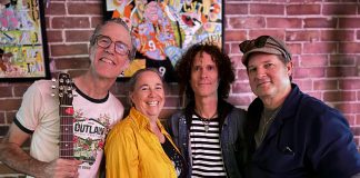 Ottawa indie folk-pop band Tin Constellations (Brent Smith, Rob Snasdell-Taylor, Andrew Robertson, and Christine Graves) performs at Jethro's Bar & Stage in downtown Peterborough on Saturday evening. (Photo via Tin Constellations website)