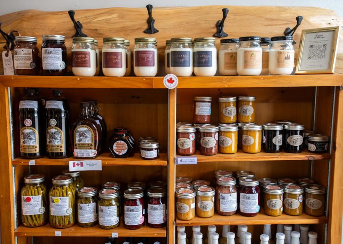 For a delicious lunch when road tripping in North Kawartha, stop in at The Grape and Wedge on Burleigh Street in Apsley for a decadent lunch of gourmet sandwiches, wraps, and salads made fresh to order, along with a selection of locally made products. (Photo: Kasandra Bateman)