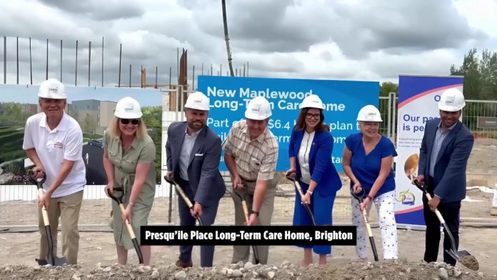 Ontario's long-term care minister Natalia Kusendova-Bashta and Northumberland-Peterborough South MPP David Piccini participated in a ground-breaking event on July 25, 2025 for Presqu'ile Place, a new 256-bed long-term care home in the Municipality of Brighton. (kawarthaNOW screenshot of video by office of Minister Kusendova-Basht) Ontario's long-term care minister Natalia Kusendova-Bashta and Northumberland-Peterborough South MPP David Piccini participated in a ground-breaking event on July 25, 2025 for Presqu'ile Place, a new 256-bed long-term care home in the Municipality of Brighton. (kawarthaNOW screenshot of video by office of Minister Kusendova-Basht)