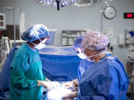Vascular surgeon Dr. Heather Cox (left), deputy chief of surgery at Peterborough Regional Health Centre (PRHC), and surgical nurses Kendra Kinsey and Debbie Kennedy in one of the hospital's two dedicated operating rooms for vascular surgery. Minimally invasive intervention, including a hybrid operating room where multiple operations can be performed on the same patient on the same day and in the same room, is one of the priority areas of care in the PRHC Foundation's Campaign for PRHC because it's critically important for PRHC patients who need complex, time-sensitive, life and limb-saving care. (Photo courtesy of PRHC Foundation)