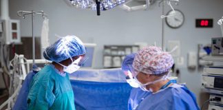 Vascular surgeon Dr. Heather Cox (left), deputy chief of surgery at Peterborough Regional Health Centre (PRHC), and surgical nurses Kendra Kinsey and Debbie Kennedy in one of the hospital's two dedicated operating rooms for vascular surgery. Minimally invasive intervention, including a hybrid operating room where multiple operations can be performed on the same patient on the same day and in the same room, is one of the priority areas of care in the PRHC Foundation's Campaign for PRHC because it's critically important for PRHC patients who need complex, time-sensitive, life and limb-saving care. (Photo courtesy of PRHC Foundation)