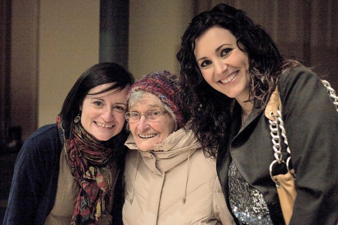 The late Erin Sullivan (left), pictured with her grandmother and her friend Megan Murphy at the 2013 ReFrame Film Festival, where Murphy screened her short documentary "Shelf Life" about Sullivan living with cystic fibrosis. 4th Line Theatre will donate $2 from every ticket sold for the August 24, 2025 performance of Murphy's play "Wild Irish Geese" to One City Peterborough and its campaign to pay off the mortgage of the Erin Sullivan House supporting individuals coming out of homelessness. (Photo: ReFrame Film Festival) The late Erin Sullivan (left), pictured with her grandmother and her friend Megan Murphy at the 2013 ReFrame Film Festival, where Murphy screened her short documentary "Shelf Life" about Sullivan living with cystic fibrosis. 4th Line Theatre will donate $2 from every ticket sold for the August 24, 2025 performance of Murphy's play "Wild Irish Geese" to One City Peterborough and its campaign to pay off the mortgage of the Erin Sullivan House supporting individuals coming out of homelessness. (Photo: ReFrame Film Festival)
