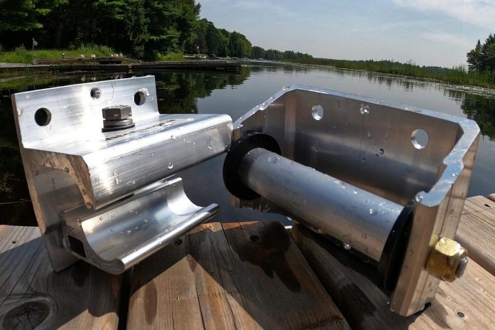 Based in Apsley in the Township of North Kawartha in Peterborough County, HitcHinge is a self-supporting, self-contained dock coupler designed and patented by Andy Assinck after he spent years struggling to install and remove docks on his own. Owned and operated by Andy and his wife Rita Marie Assinck, HitcHinge sells its made-in-Canada products to local dock builders and retailers as well as hardware stores and distributors across the Kawarthas. (Photo courtesy of HitcHinge)