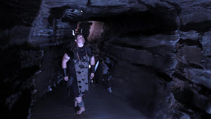 "Enkidu" co-writer and actor Jon Hedderwick during a test shoot in a deep and lightless limestone cave in Ontario. Hedderwick and a team of independent Peterborough-based filmmakers are launching a Kickstarter to raise funds to shoot the film in a cave and in studio. (Supplied photo)
