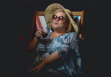 Sarah Quick in a promotional photo for the 2021 restaging of Willy Russell's one-woman play "Shirley Valentine" at Globus Theatre in Bobcaygeon. For the fourth time in her career, Quick is reprising the role of the working-class housewife from Liverpool who goes on a life-changing trip to Greece when Globus Theatre presents the play once again by popular demand for 11 performances from August 13 to 23, 2025. (Photo courtesy of Globus Theatre)