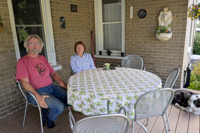 Frank and Anna Maria Buxton retired to Douro 11 years ago to be close to family and have the space to grow their own vegetables. They installed a heat pump in 2023, and are planning a solar installation for this fall. Since they began retrofits, their utility costs have fallen drastically. (Photo: Clara Blakelock / GreenUP)