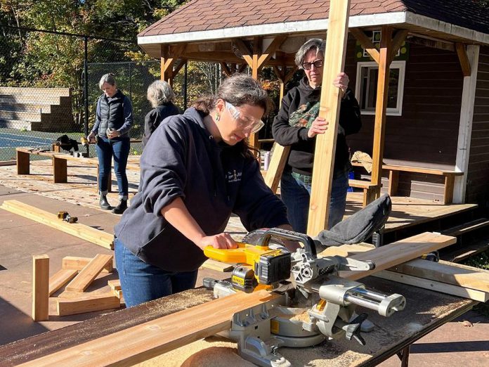 Throughout the Women Build Retreat weekend from October 3 to 5, 2025 at Camp Timberlane in the Haliburton Highlands, Habitat for Humanity Peterborough & Kawarthas Region (Habitat PKR) will guide participants as they build a bunkie in support of Places for People, an affordable rental housing charity in Haliburton County. The retreat weekend will provide a supportive and encouraging environment for women of all ages to learn to use tools and do home repair projects while surrounded by like-minded women. (Photo courtesy of Habitat PKR)