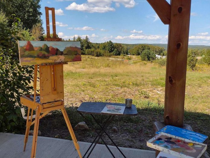 During Hike Haliburton from September 18 to 21, 2025, there will be many cultural events and activities happening across the Haliburton Highlands. This includes the new En Plain Air Haliburton juried exhibit taking over the Rails End Gallery and Arts Centre in Haliburton. Opening Friday, September 19, the exhibit will feature local artworks made outdoors within the county. (Photo: Rails End Gallery and Arts Centre)