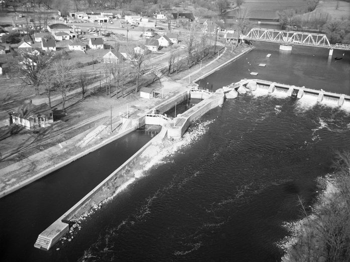A historical photo of Lock 19 - Scotts Mill, a new location for Doors Open Peterborough 2025. Constructed from 1837 to 1843, it is the only lock on the Trent-Severn Waterway retaining its original masonry. This year's Doors Open Peterborough event, held in partnership with the Ontario Heritage Trust and funded by the Peterborough Architectural Conservation Advisory Committee (PACAC), takes place from 10 a.m. to 4 p.m. on Saturday, September 13. (Photo courtesy of Peterborough Museum & Archives)
