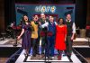 As part of its eight-play 2025-26 season, New Stages Theatre will be restaging "It's a Wonderful Life: A Live Radio Play" at Market Hall Performing Arts Centre from December 10 to 14, 2025. Pictured is the cast from the original 2023 production (Megan Murphy, Brad Brackenridge, Kerry Griffin, M. John Kennedy, Ordena Stephens-Thompson, and musical director Gabriel Vaillant), all of whom will be reprising their roles except for Stephens-Thompson. (Photo: Dahlia Katz)