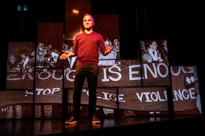 Kicking off New Stages Theatre's 2025-26 season, Jonathan Wilson will present a staged reading of his deeply personal solo show "A Public Display of Affection," about being a queer youth in Toronto. The production is being presented at Market Hall Performing Arts Centre in partnership with Ptbo-Nogo Pride on September 20, 2025 during Pride Week. (Photo: Dahlia Katz)