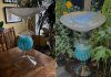 Peterborough resident Noella Koshul, a grief counsellor and end-of-life doula, crafts sparkling, colourful, and unique birdbaths made from second-hand serving platters, bowls, and other dishware that she finds at thrift stores and yard sales. Though originally a hobby to help her relax and de-stress from work, she now sells them through Facebook and Kijiji. (Photos courtesy of Noella Koshul)
