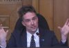 Peterborough city councillor Alex Bierk explains his motion to defer the proposed Community Wellbeing Fund, which would consolidate the city's funding streams for community project grants, community investment grants, and community service grants, during a general committee meeting on August 5, 2025. (kawarthaNOW screenshot of City of Peterborough video)