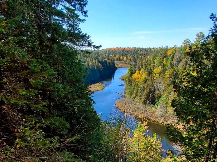 Taking in the expansive view of the Indian River from the scenic lookout trail at Warsaw Caves Conservation Area and Campground is just one of many outdoor adventures you can enjoy when road tripping through the Township of Douro-Dummer in Peterborough County. (Photo: Otonabee Conservation)