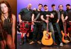 Celtic rockers Mudmen performs a free-admission concert at Peterborough Musicfest in Del Crary Park on August 6, 2025, with Peterborough fiddler Irish Millie opening. (kawarthaNOW collage)