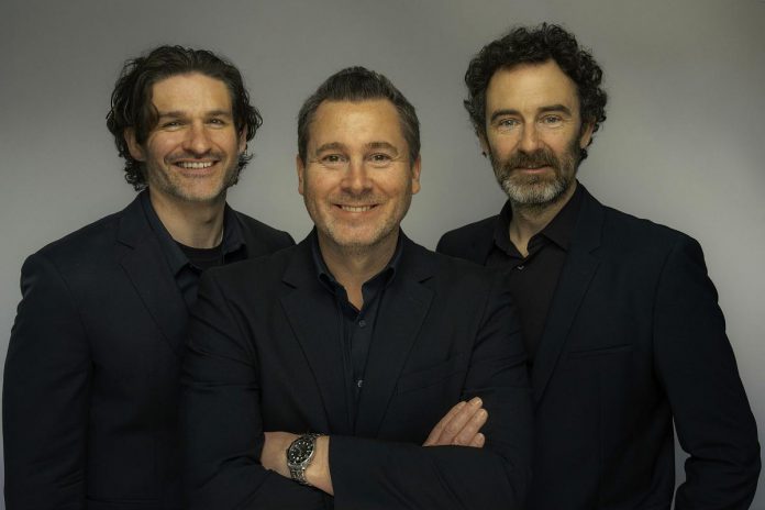 Bringing Irish Week to a close at Peterborough Musicfest, The Celtic Tenors (George Hutton, Daryl Simpson, and Matthew Gilsenan) will perform a free-admission concert in Del Crary Park on August 9, 2025. (Publicity photo)