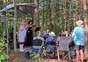 For the second year in a row, the Peterborough Symphony Orchestra is partnering with the Peterborough Field Naturalists to combine music and nature at Tecasy Ranch in Trent Hills in Peterborough County. On September 6, 2025, field guides will walk participants through an easy forested trail walk that will be interspersed with ensembles of music performances. Pictured are Jaye Marsh on flute and Jennifer Burford on violin during the inaugural event in 2024. (Photo courtesy of Peterborough Symphony Orchestra)